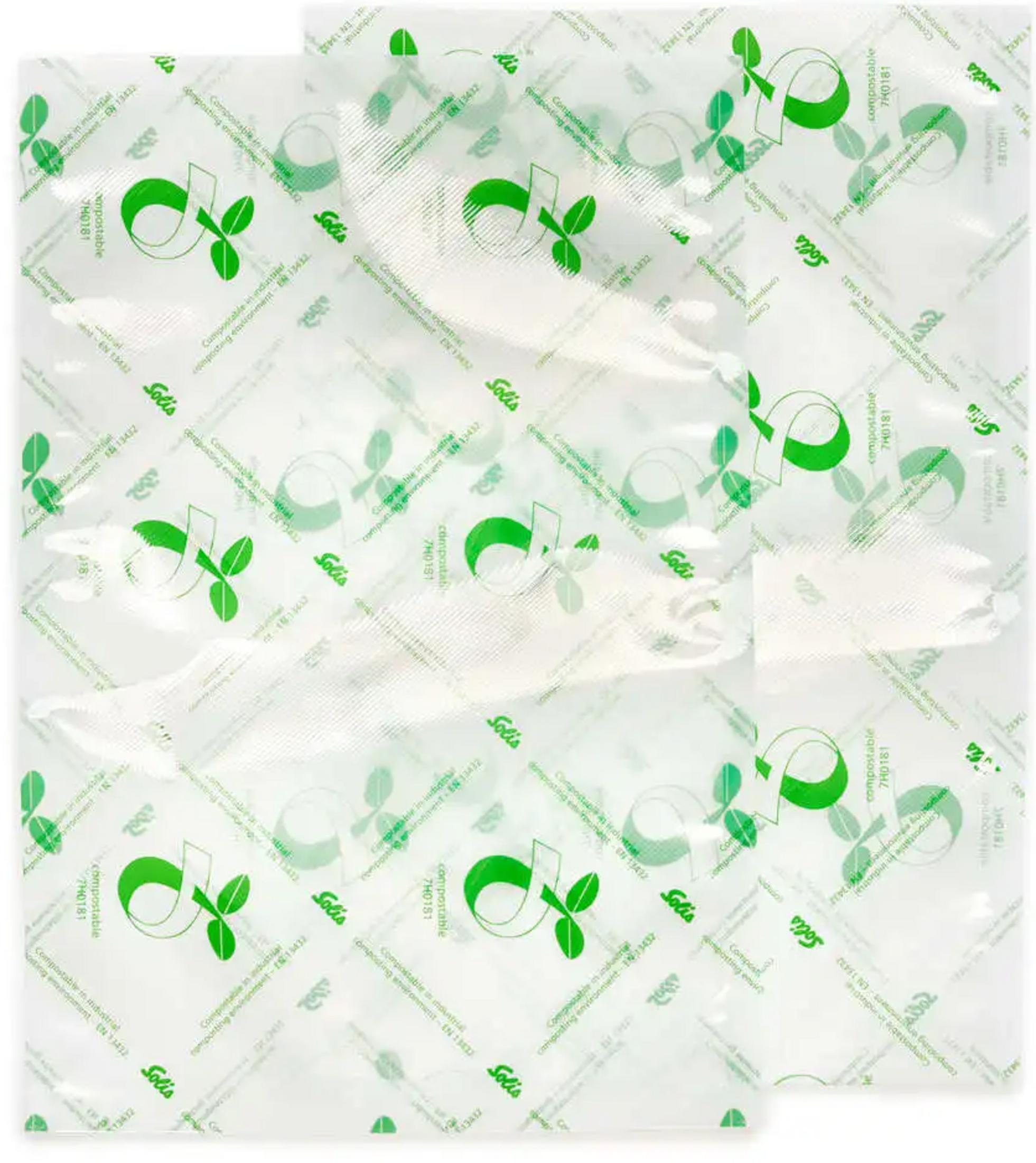 Logo verde con foglia su materiale bianco stampato. Visibili più loghi.