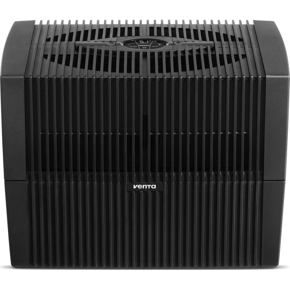 Czarna myjnia powietrza z logo Venta i szczelinami wentylacyjnymi.