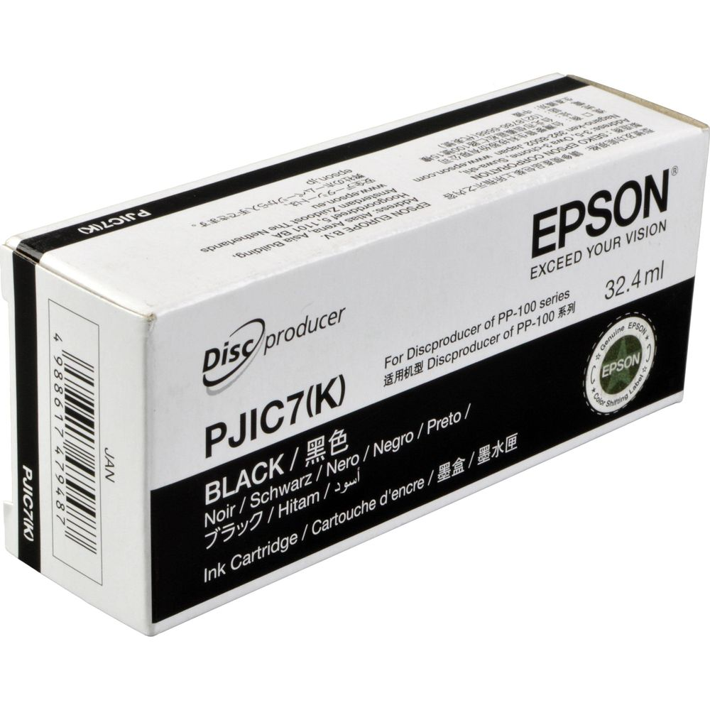 Inchiostro nero Epson PJIC7(K) per Discproducer PP-100, 32,4ml.