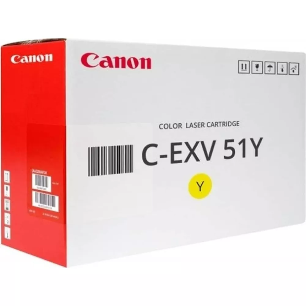 Żółty toner Canon C-EXV 51Y do kolorowych drukarek laserowych.