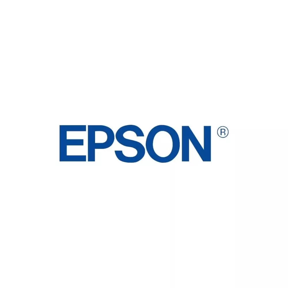 Logo EPSON blu con simbolo ® su sfondo bianco.