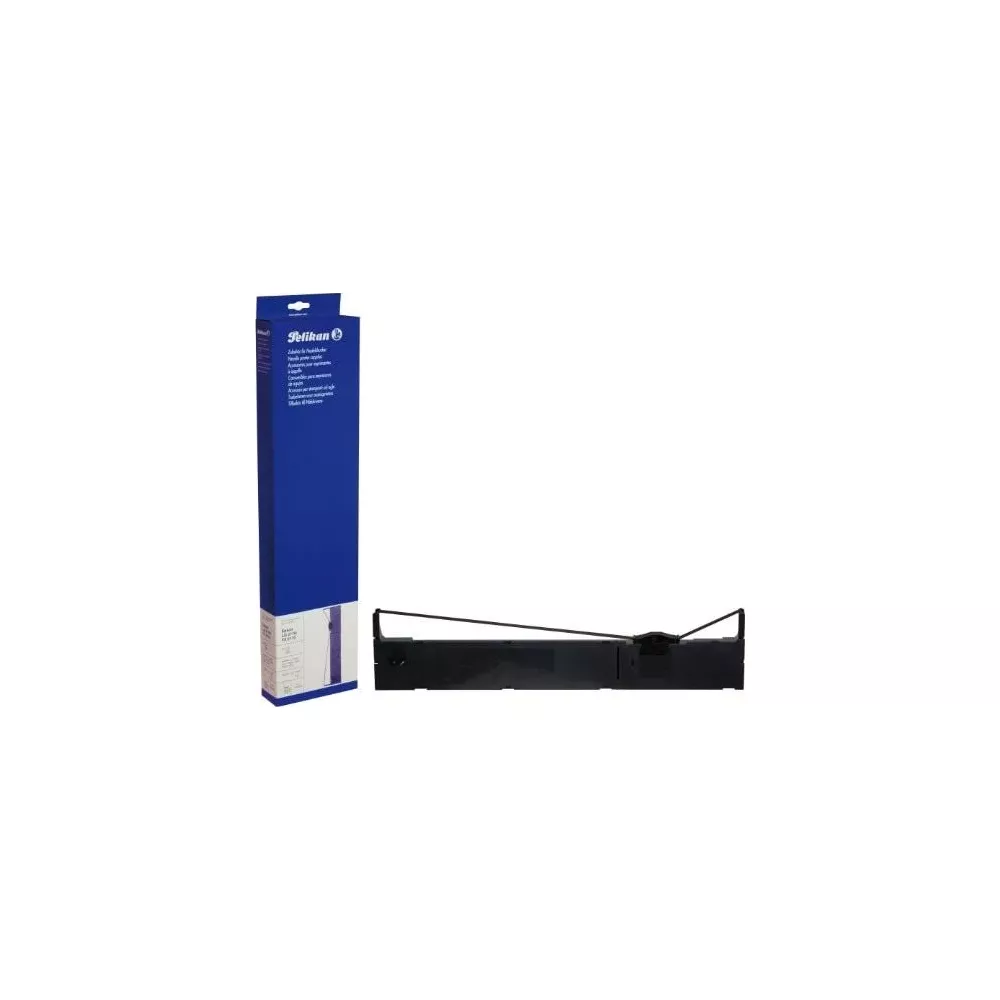 Una confezione Pelikan blu e un nastro inchiostro nero.