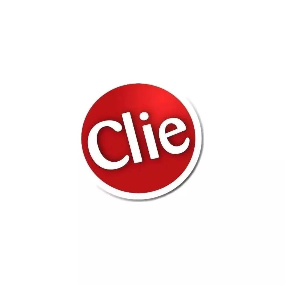 Cerchio rosso con il testo bianco "Clie".