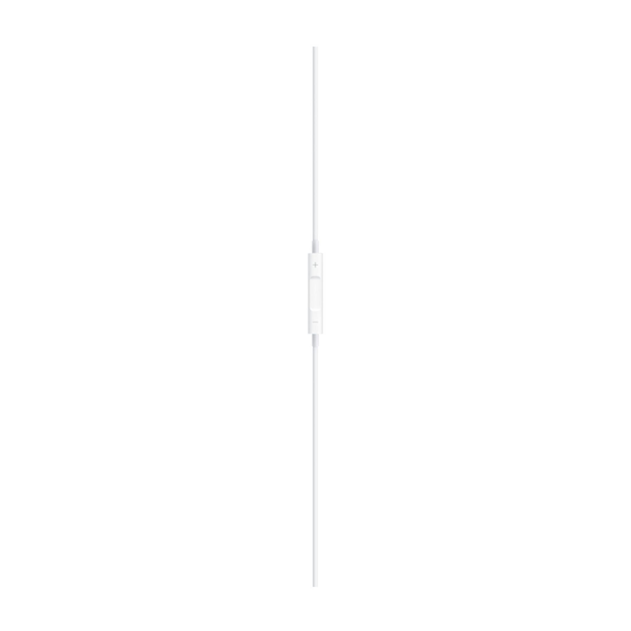 Auricolari bianchi con telecomando e pulsanti volume.