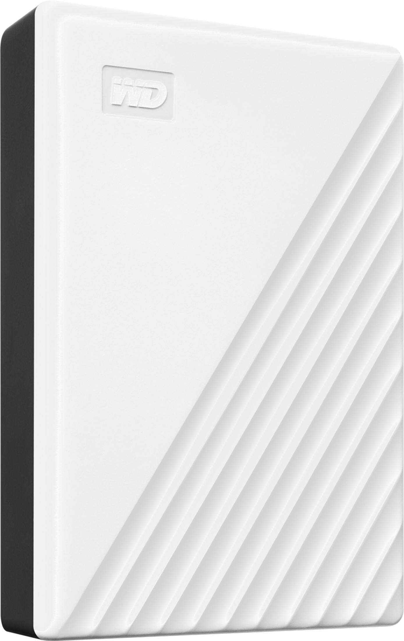 Biała obudowa dysku twardego z stylizowanymi liniami.