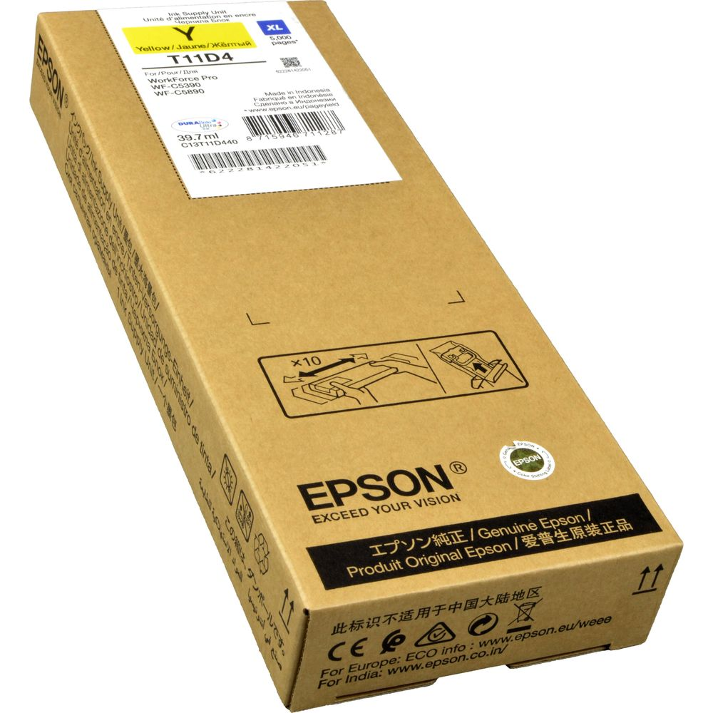 Żółty tusz Epson T11D4 XL do drukarek WorkForce Pro.
