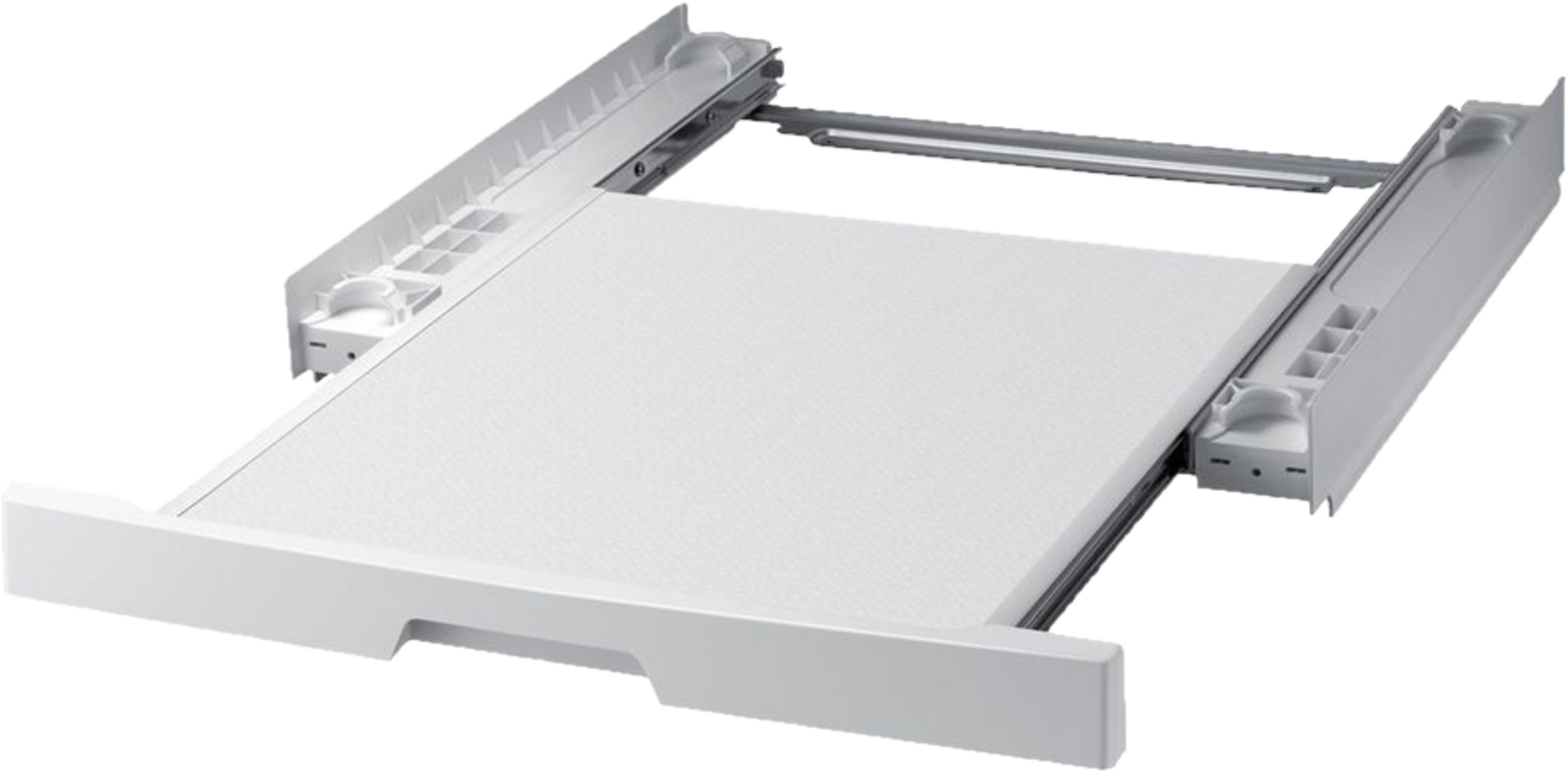 Un binario per cassetto bianco estraibile per elettrodomestici, con texture.