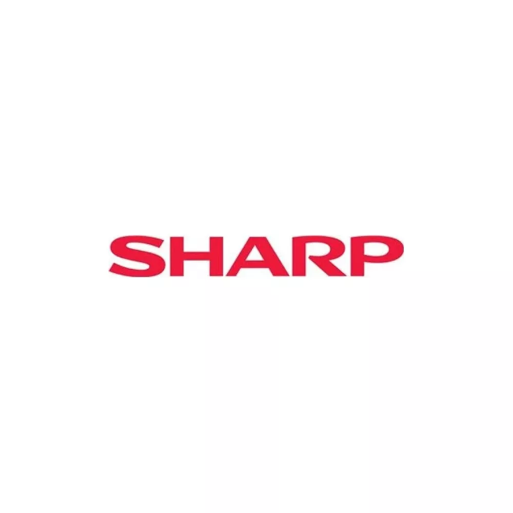 Het woord SHARP in rood op een witte achtergrond.