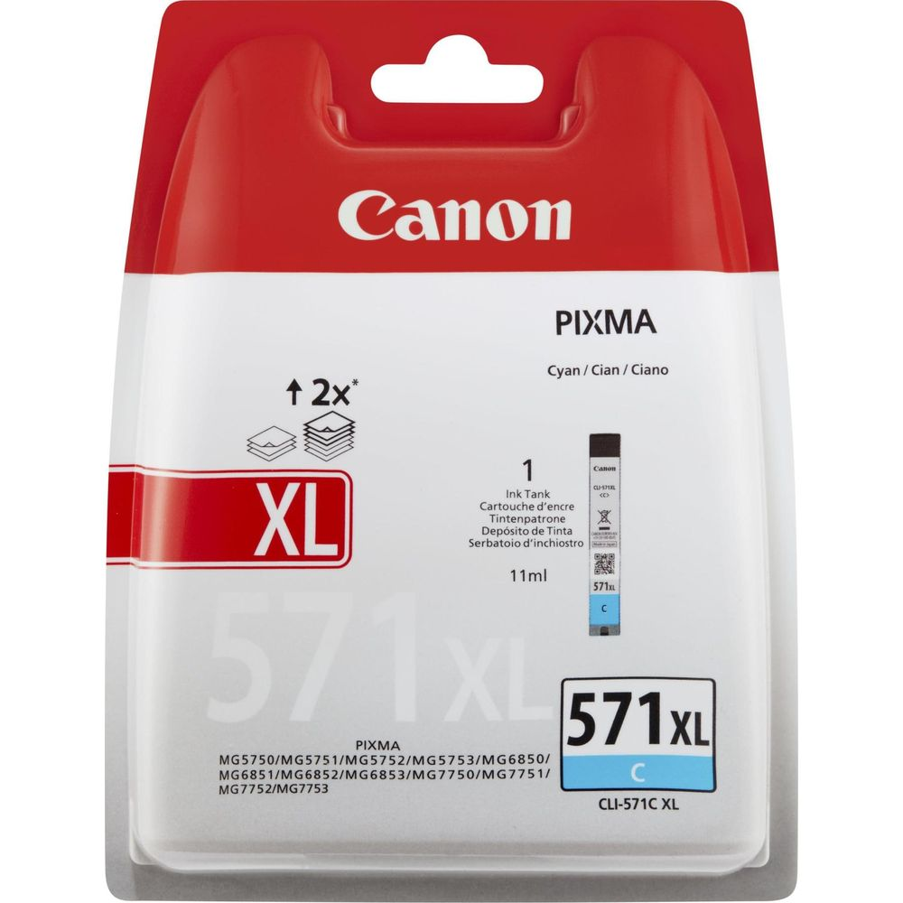 Inchiostro Canon PIXMA XL Ciano, 11ml, CLI-571C XL.