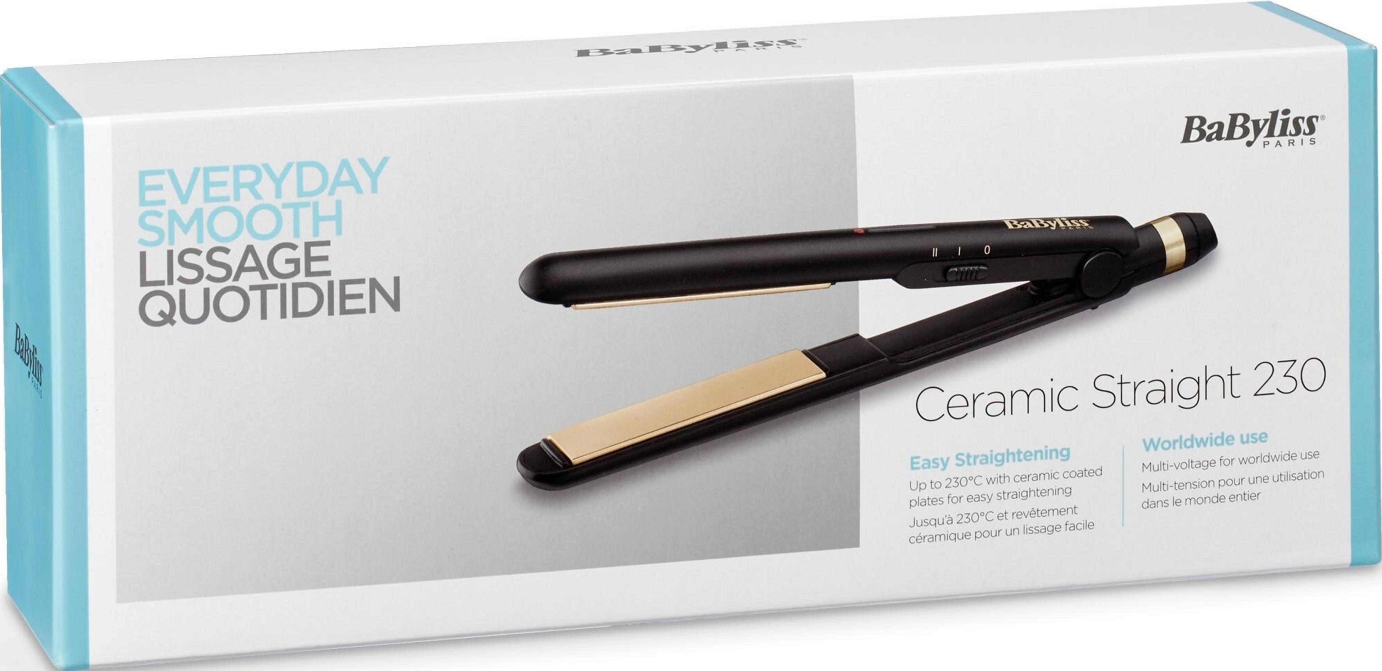 Opakowanie czarnej prostownicy BaByliss Ceramic Straight 230.