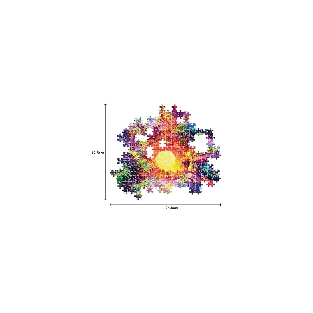 Buntes Puzzle mit tropischem Sonnenuntergang, 17,5x24,8cm.