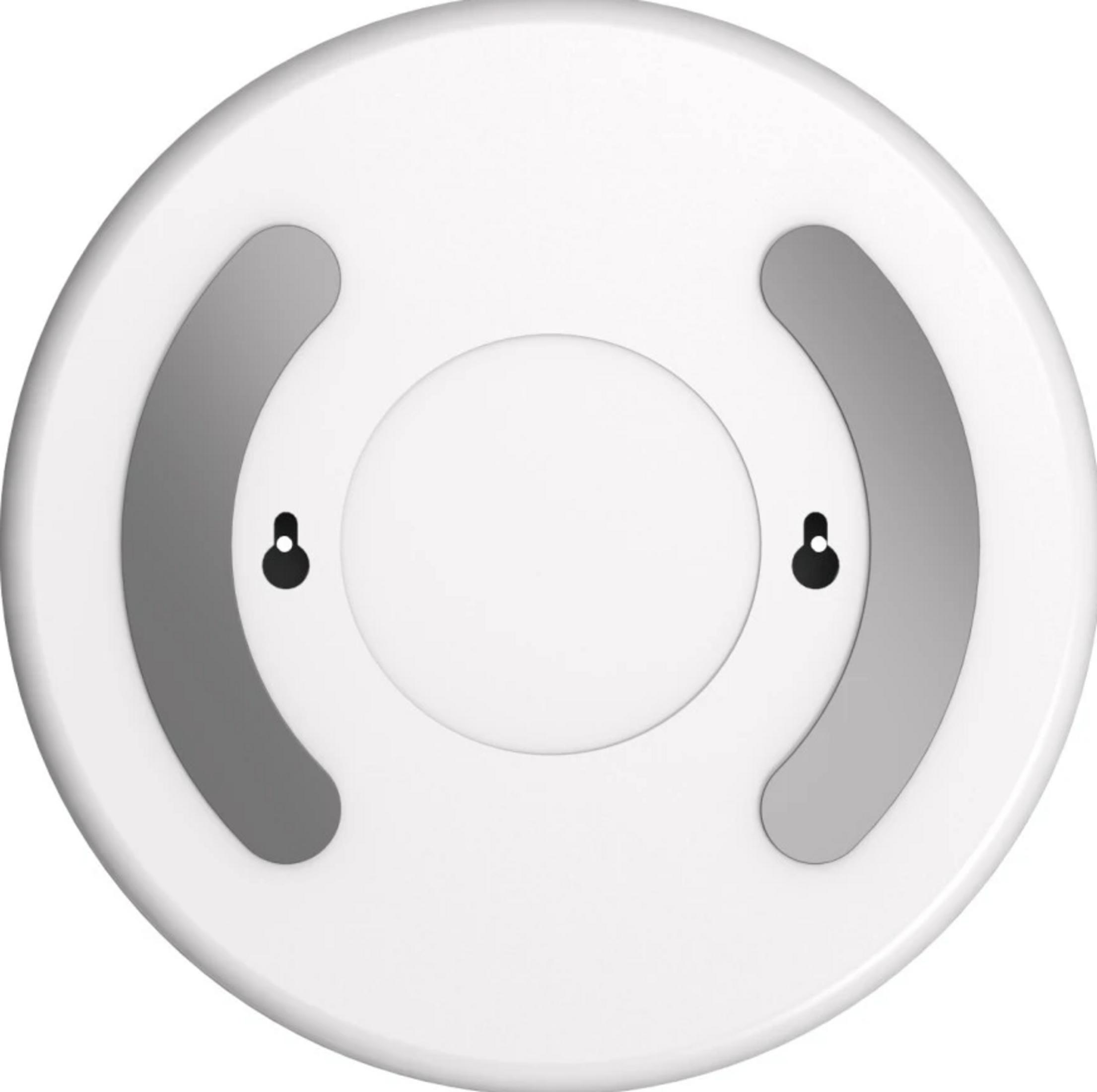 Retro rotondo bianco con due archi ombreggiati e due supporti a buco di serratura.