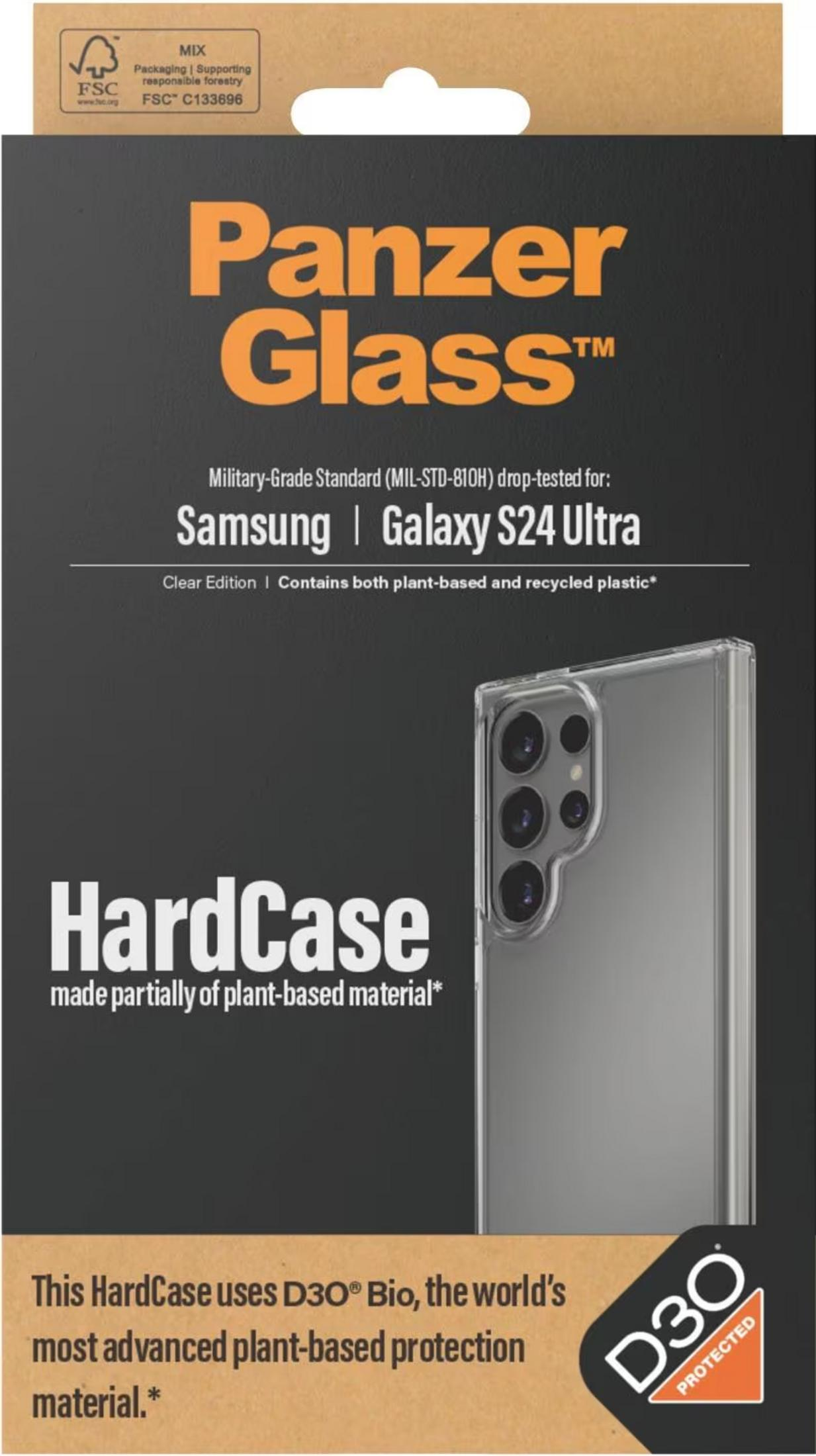 Panzer Glass HardCase für Samsung Galaxy S24 Ultra, aus pflanzlichem Material.