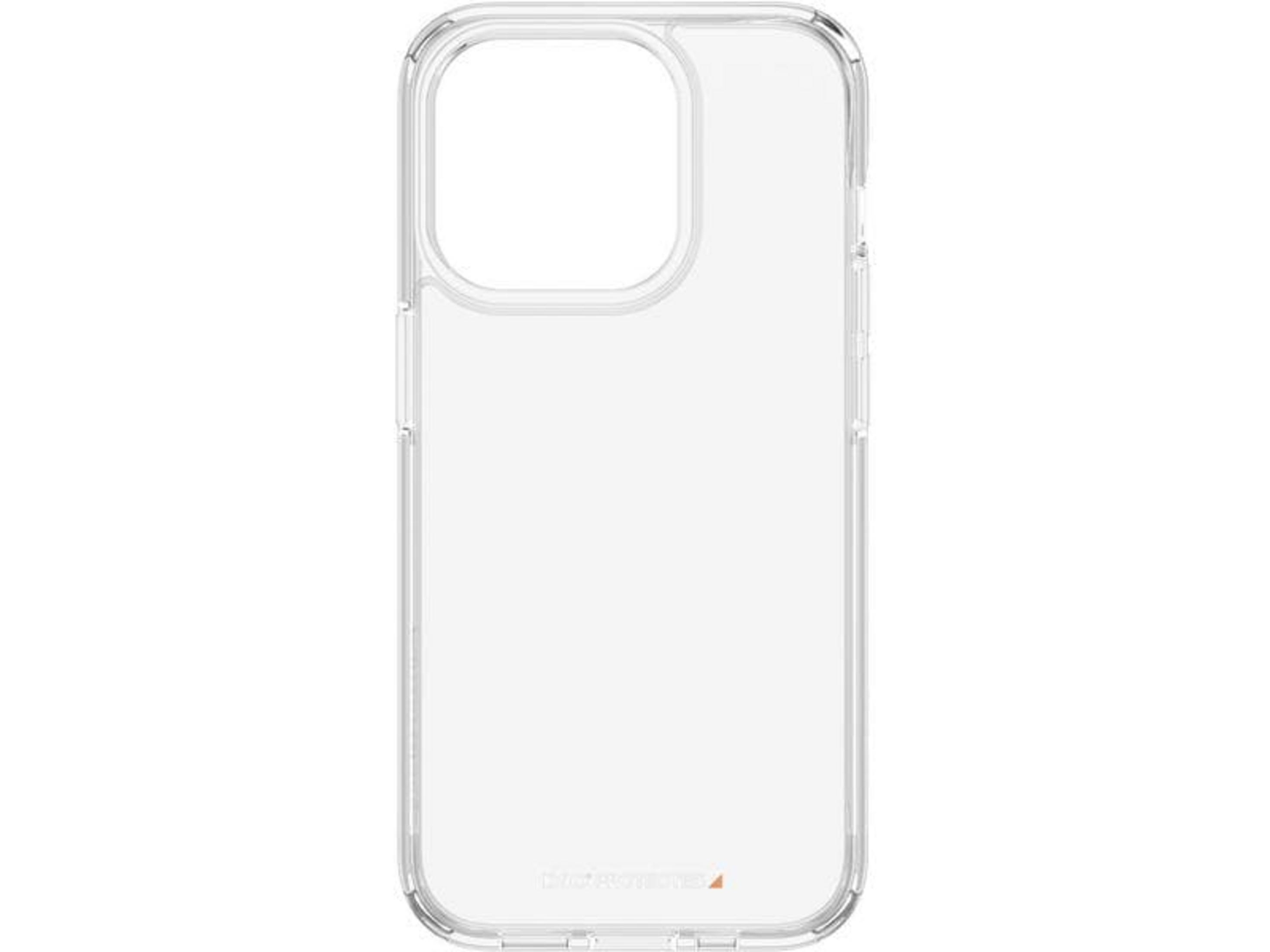 Kamera ve düğmeler için kesikleri olan şeffaf telefon kılıfı.