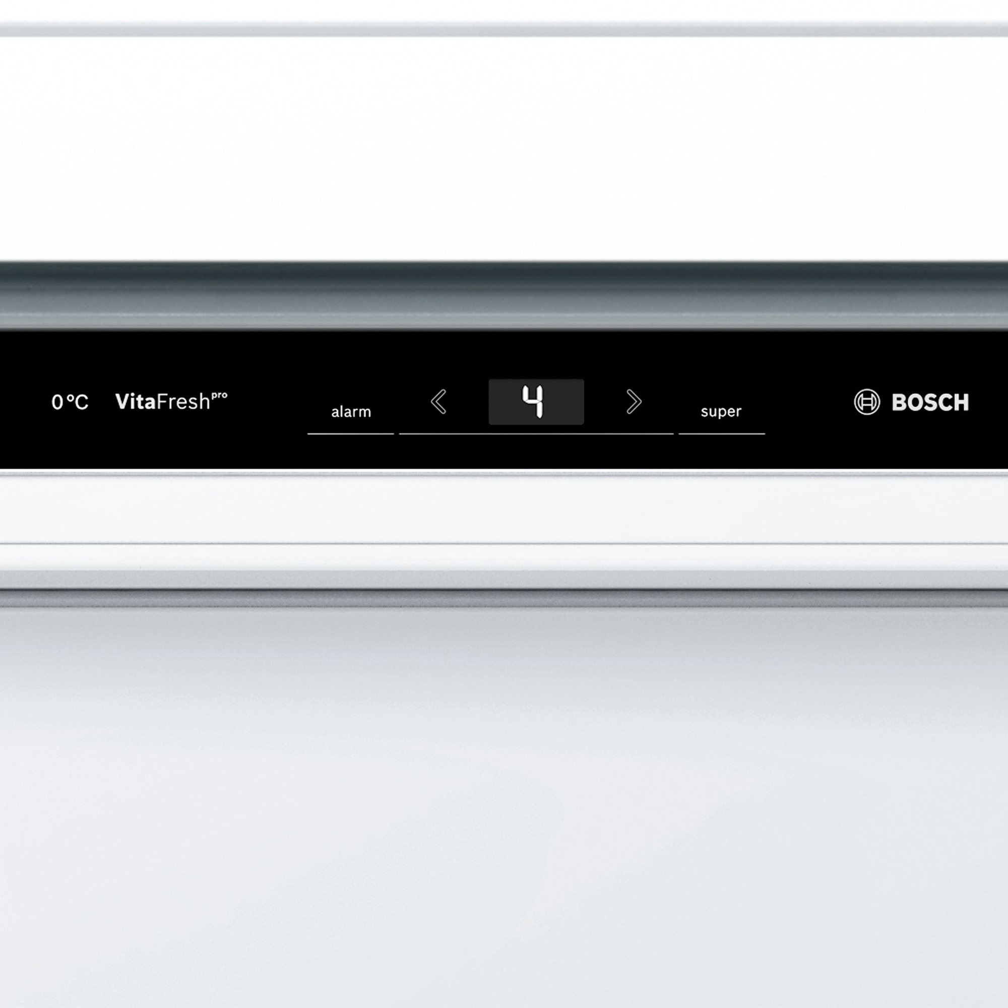 Display frigo Bosch: 0°C, VitaFreshpro, allarme e modalità super.