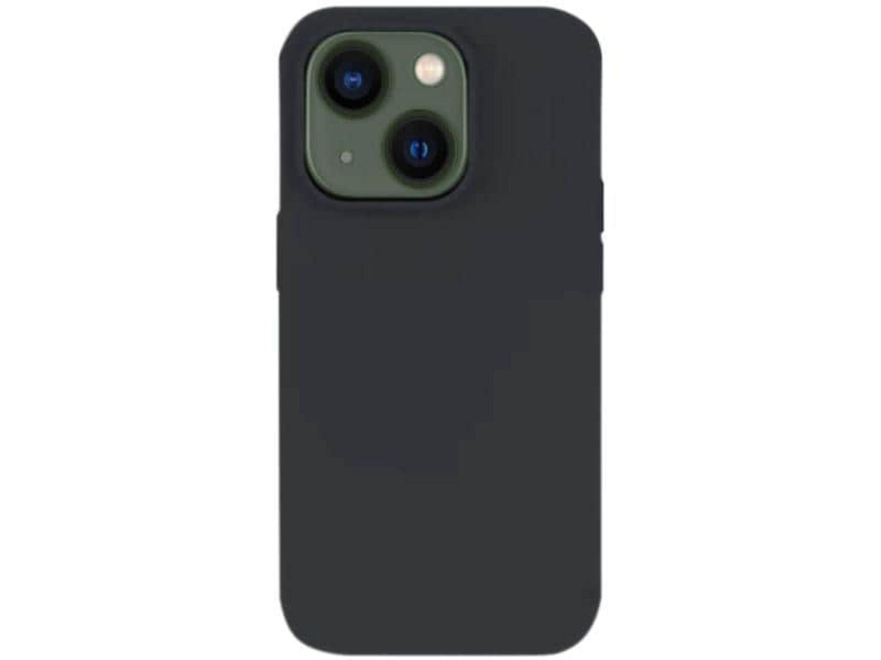 Custodia per telefono grigio scuro con ritaglio fotocamera posteriore.