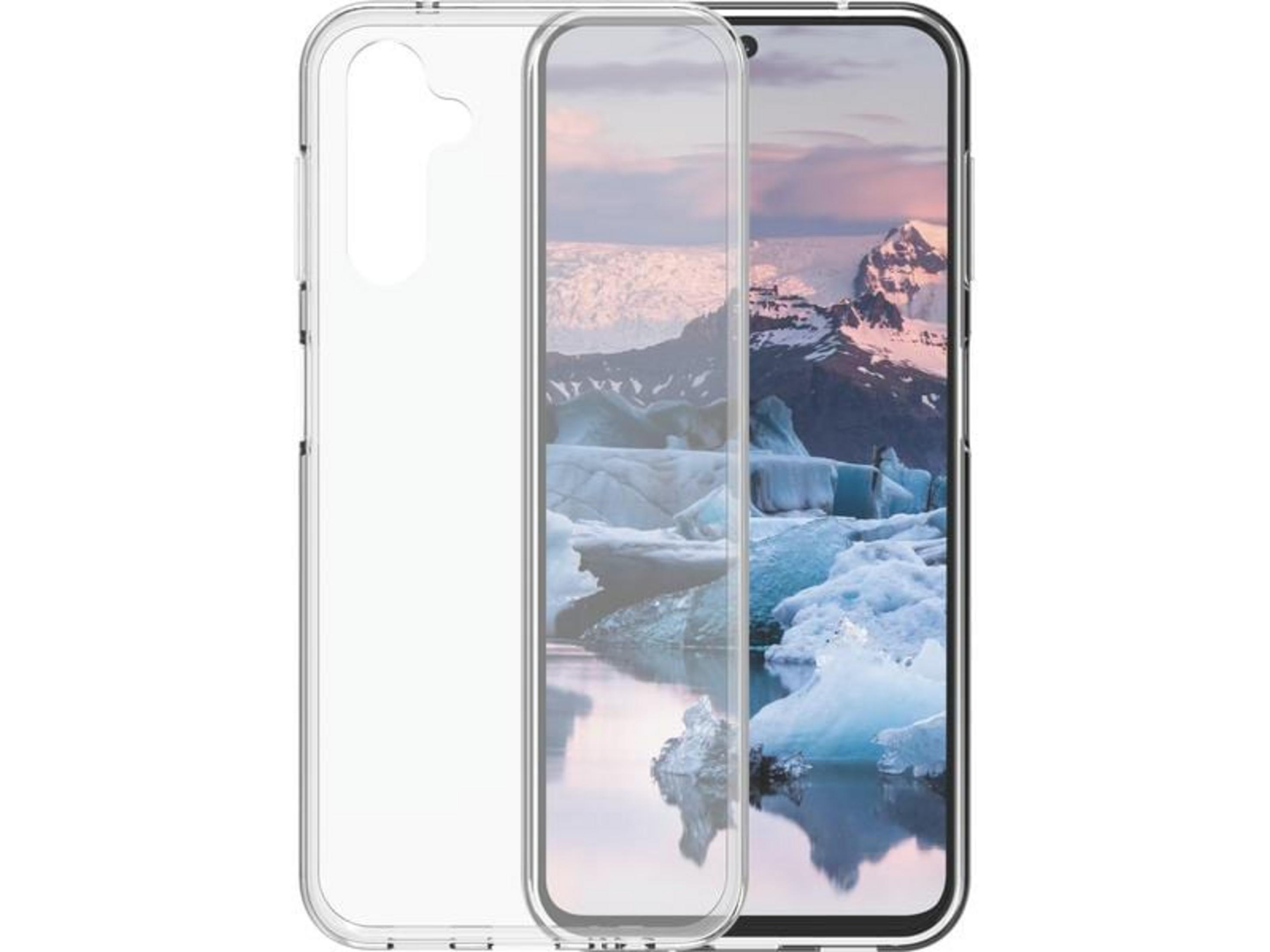 Transparente Handyhülle mit Eisberg-Hintergrundbild.