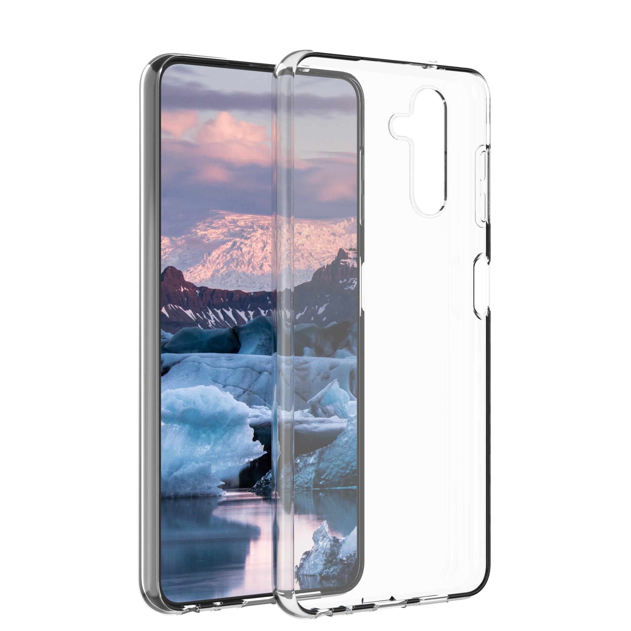 Custodia trasparente per telefono con sfondo iceberg.