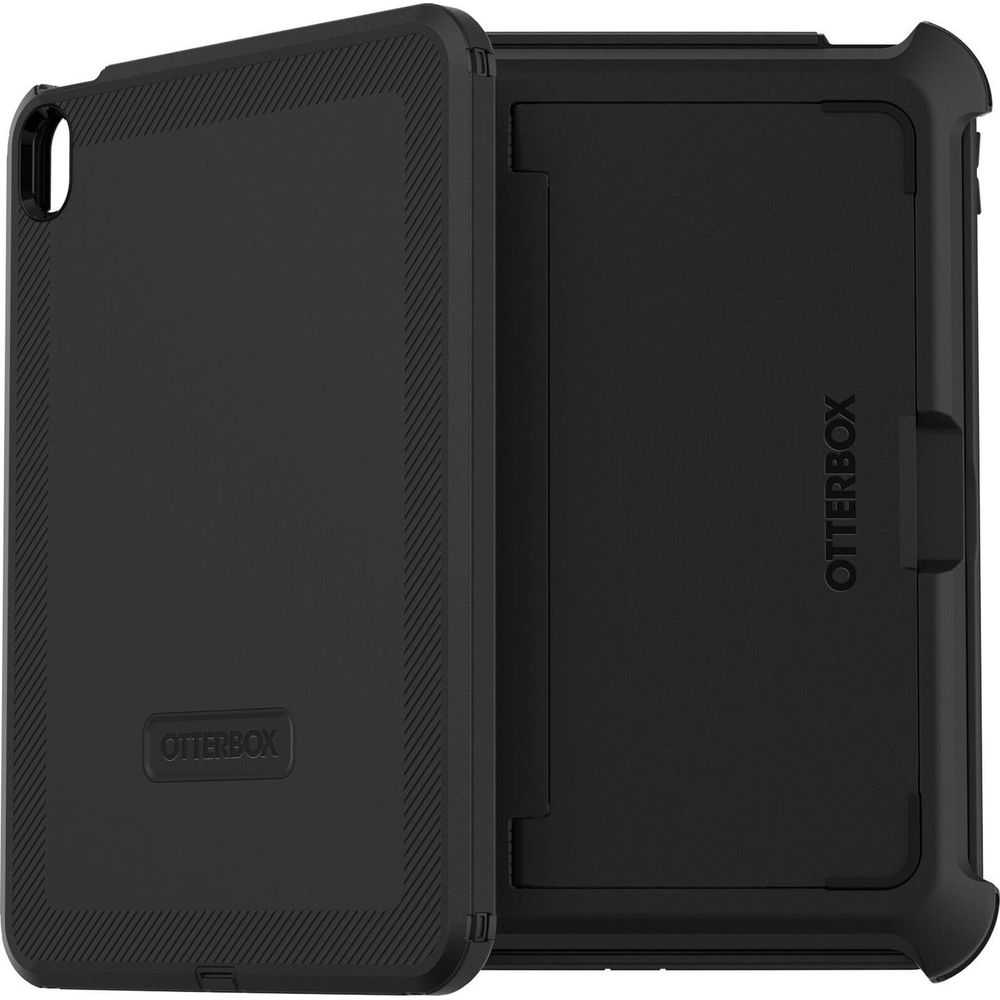 Black tablet case, front and interior visible, Otterbox logo present.