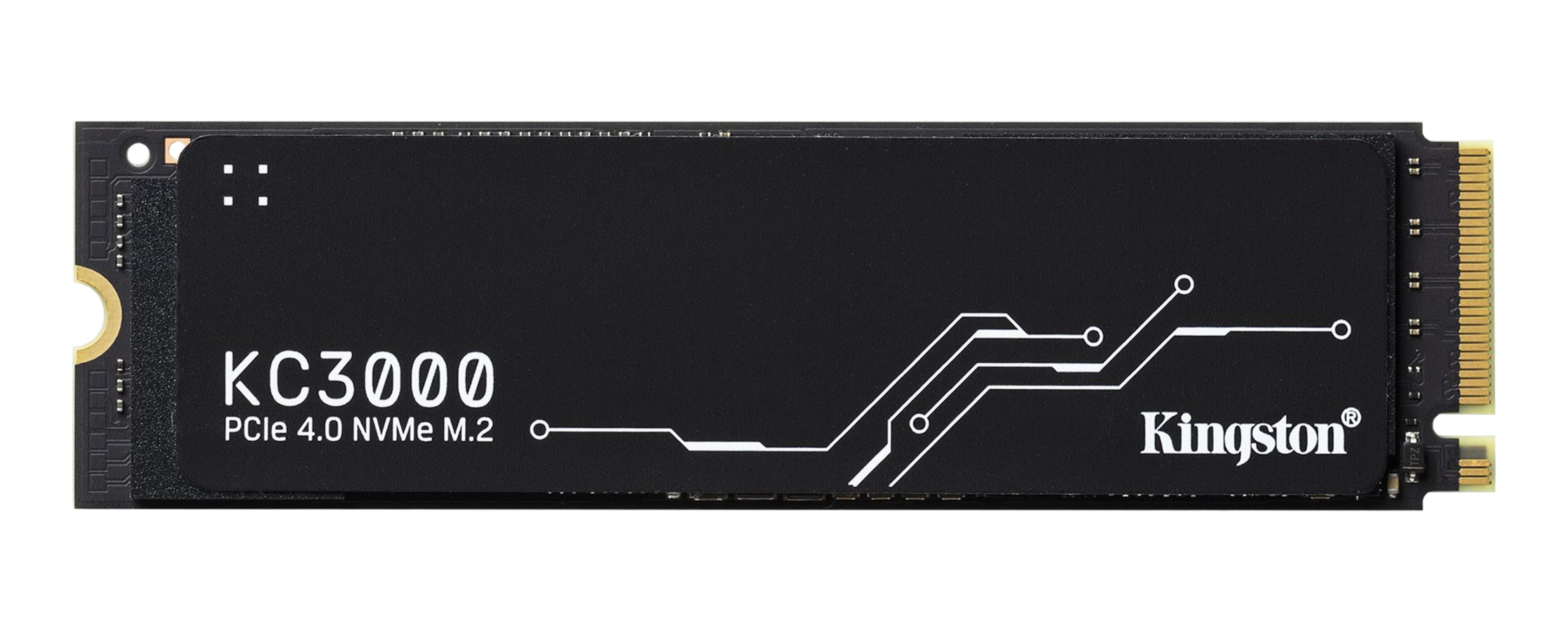 Czarny dysk SSD M.2 z napisem KC3000 i logo Kingston.