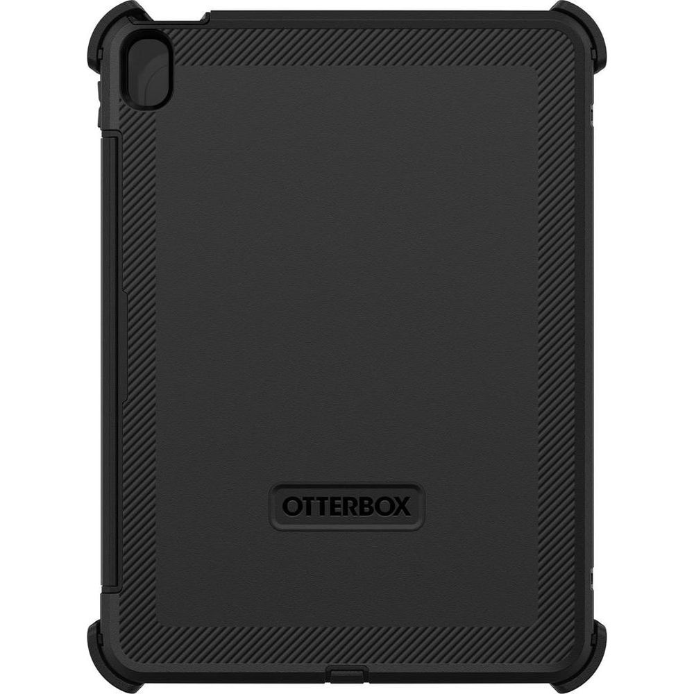 Custodia nera per tablet Otterbox con texture a coste e logo.