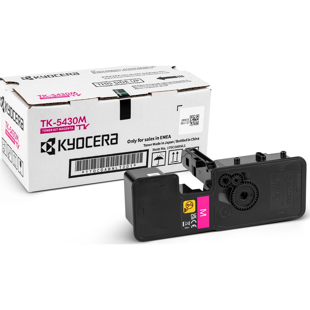 Kit toner Kyocera TK-5430M Magenta: Confezione e cartuccia toner.