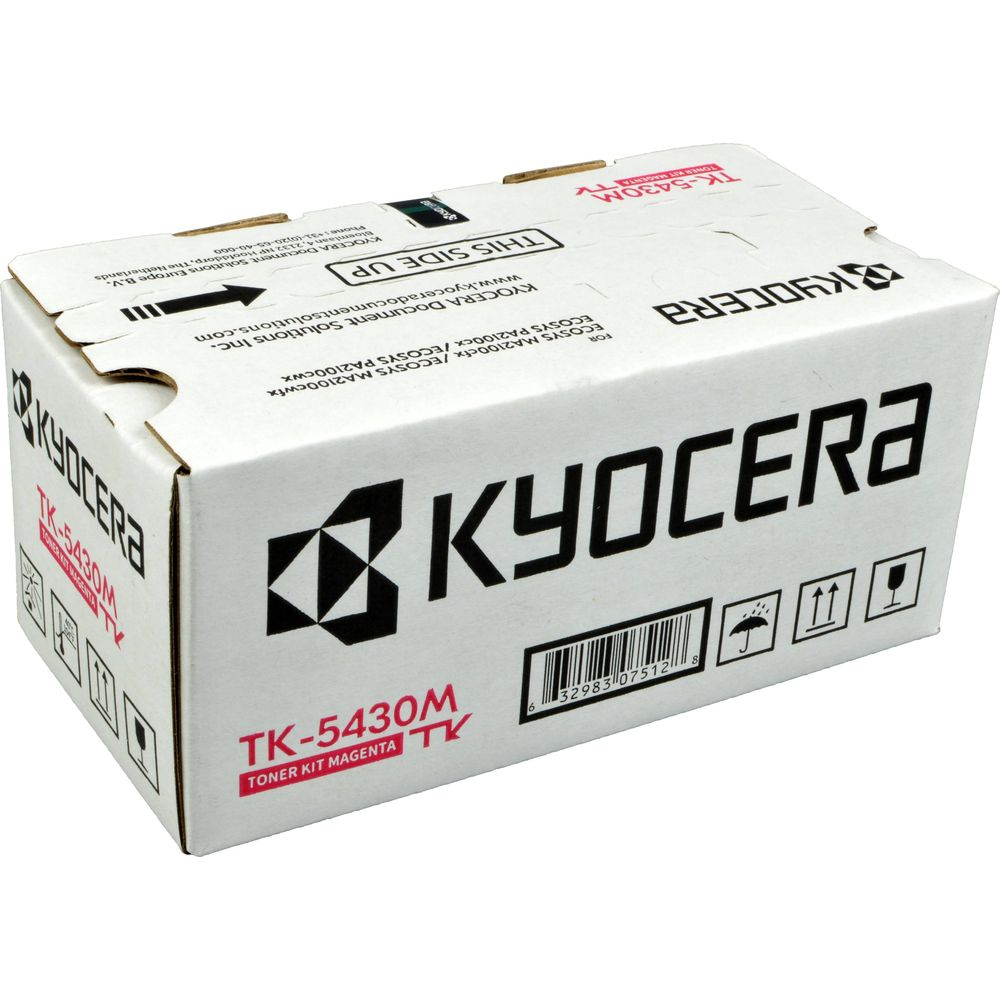 Scatola Kyocera TK-5430M Toner Kit Magenta con logo e info prodotto.