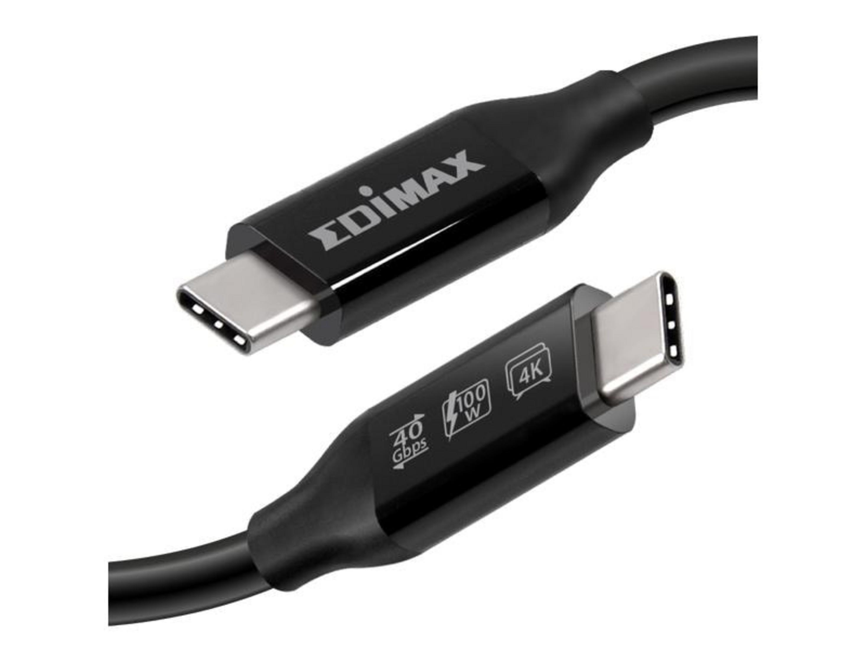 Zwei schwarze USB-C-Kabel mit silbernen Anschlüssen und Beschriftungen.