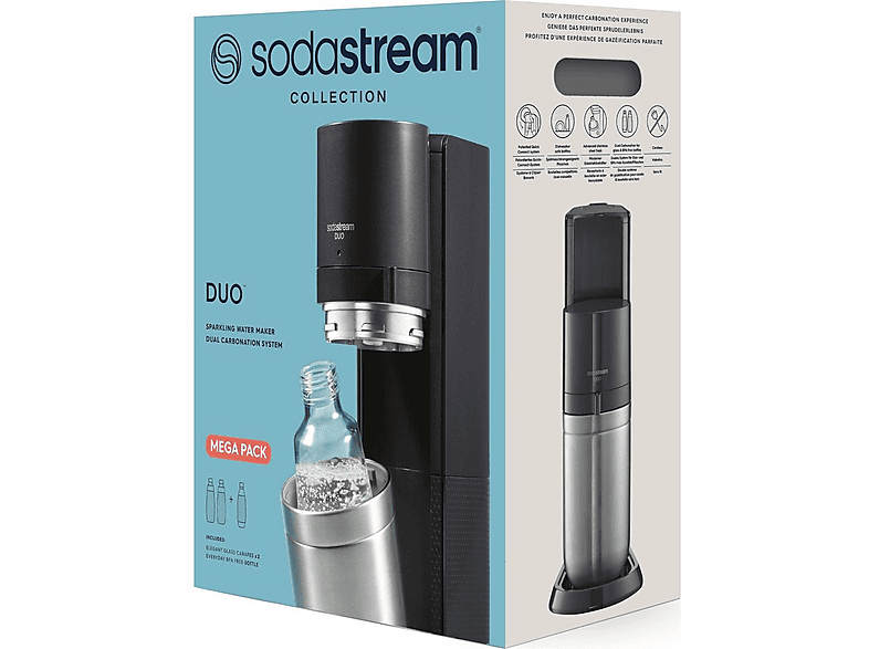 SODASTREAM DUO TITAN PROMO PACK Wassersprudler mit 3 Flaschen Schwarz