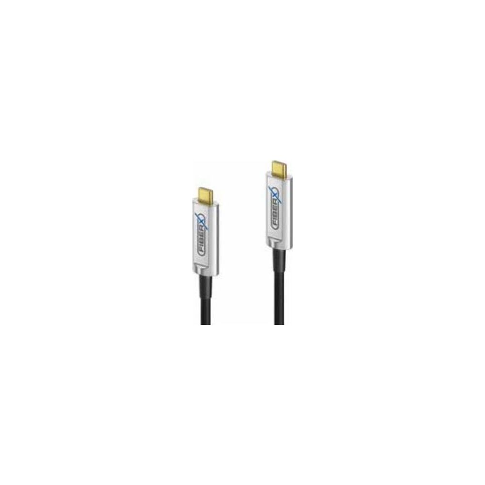 Due cavi USB-C argentati con connettori dorati e cavi neri.