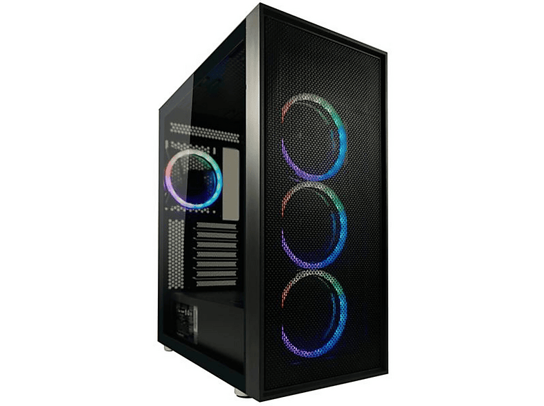LC POWER MIDI TOWER LC-802B-ON WHITE PC Gehäuse, Schwarz | MediaMarkt