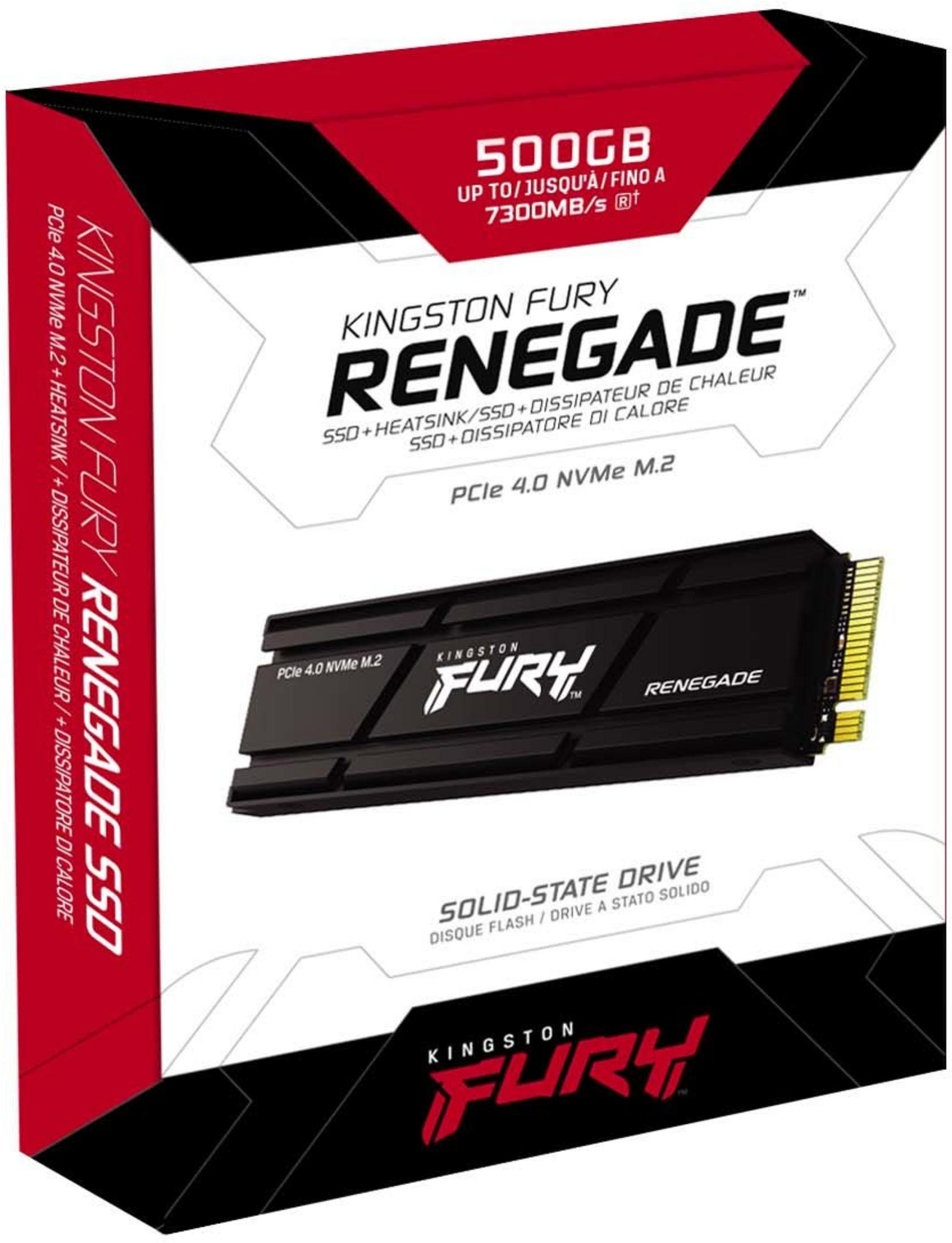 Kingston Fury Renegade SSD 500GB, PCIe 4.0 NVMe M.2 z radiatorem.