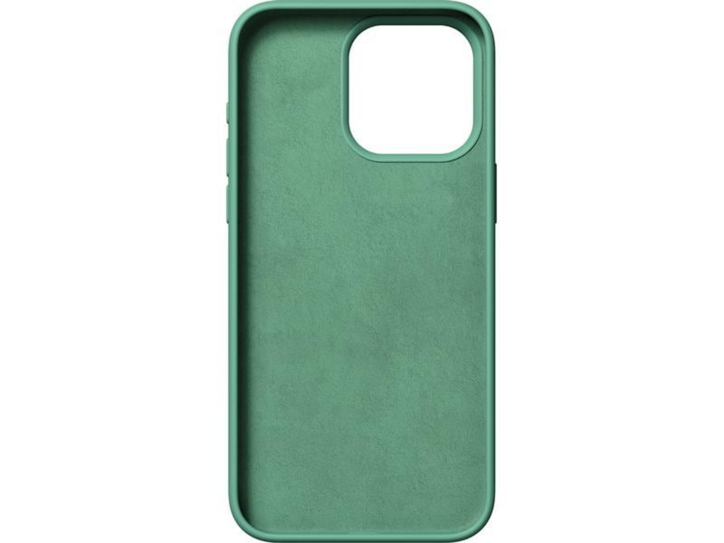 Green phone case with a cutout for camera lenses.