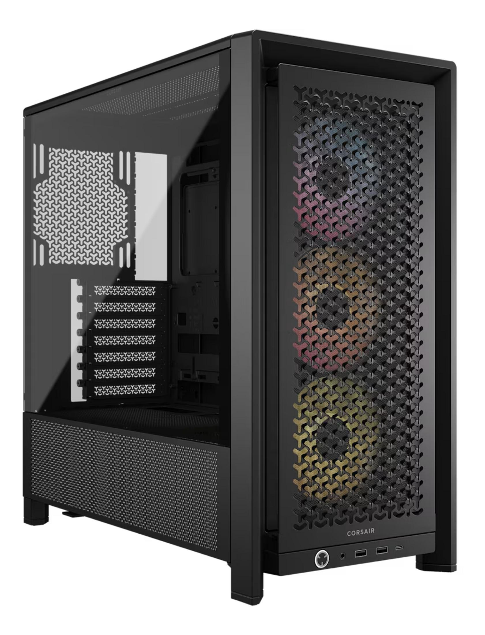 CORSAIR Frame 4000D RS Siyah 3x120mm ARGB Fan Mesh Temperli Cam USB 3.2 Mid Tower E-ATX Gaming Bilgisayar Kasası