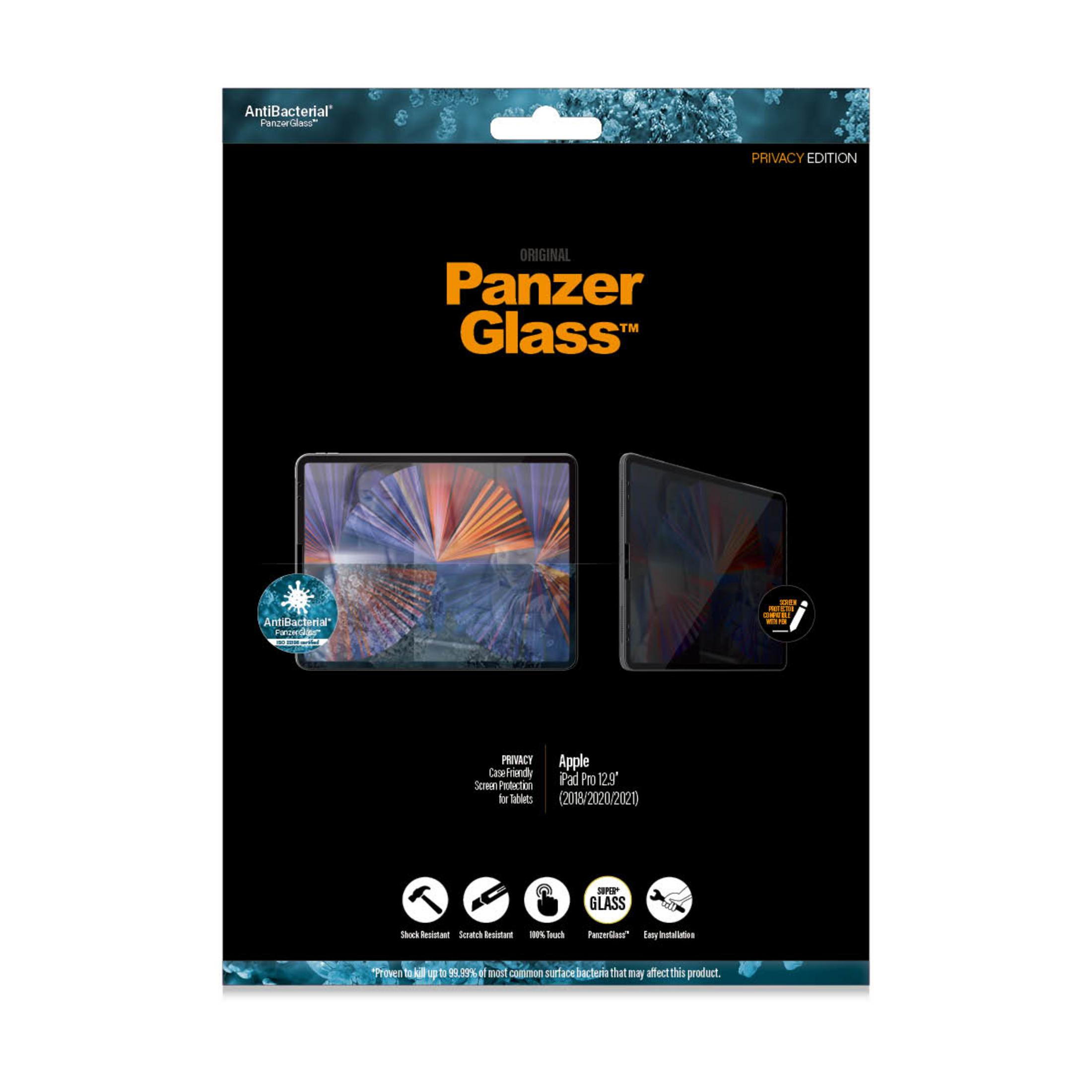 Embalaje de protector de pantalla de privacidad PanzerGlass para Apple iPad Pro 12.9 pulgadas.