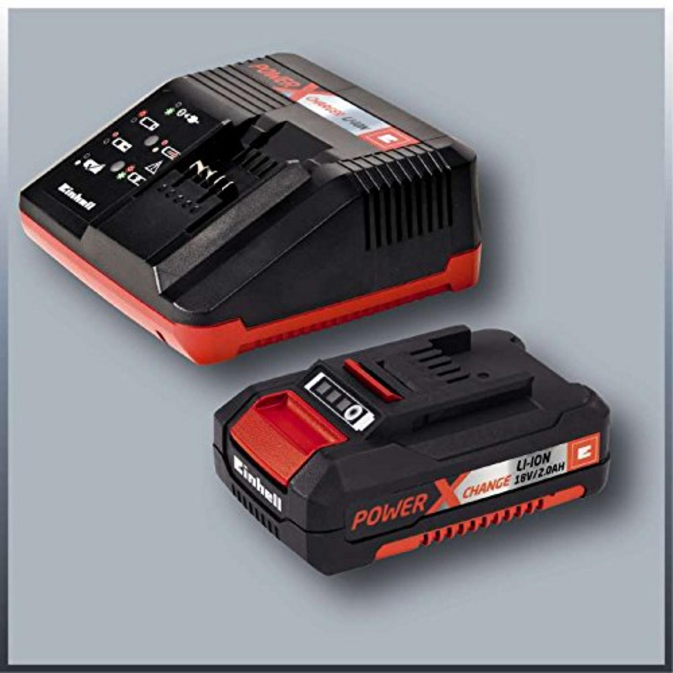 Caricabatterie Einhell Power X-Change e batteria 18V/2.0Ah.
