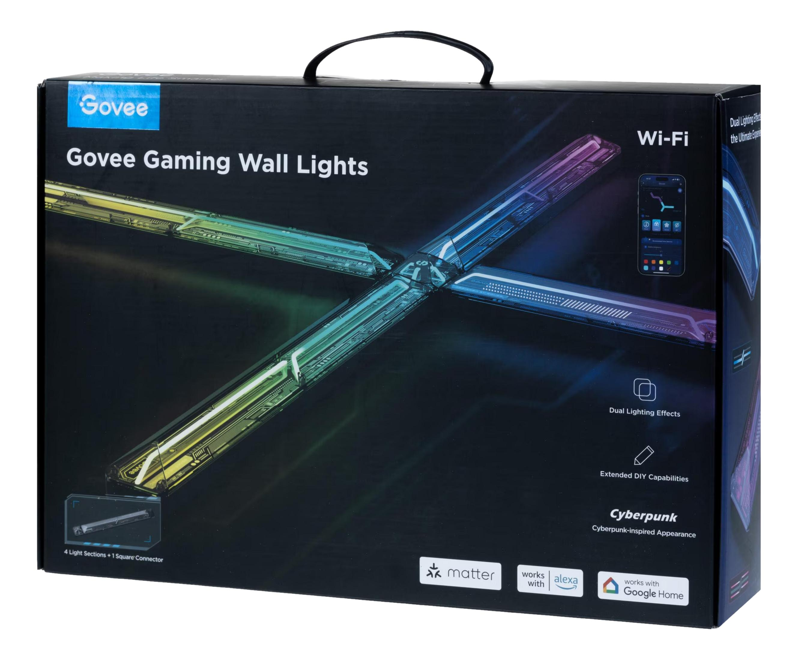 Confezione Govee Gaming Wall Lights con barre luminose a X.
