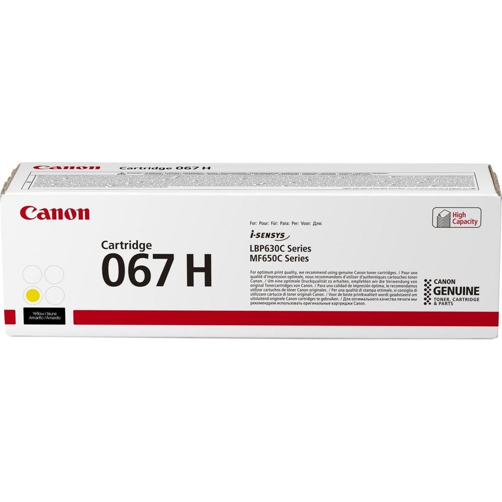 Żółty toner Canon 067 H do drukarek Canon LBP630C/MF650C Series.