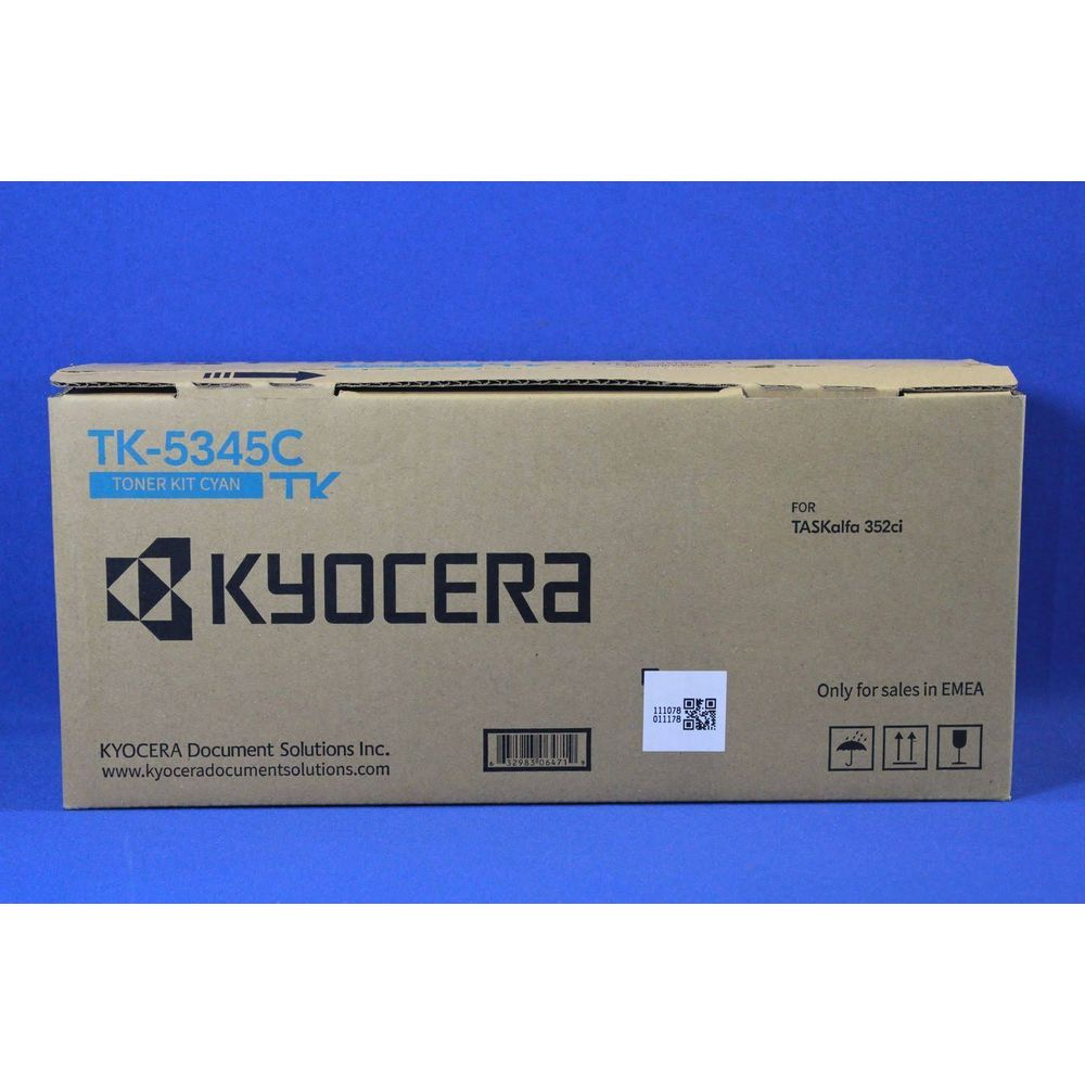Pudełko Kyocera TK-5345C Cyan Toner Kit do TASKalfa 352ci, tylko EMEA.