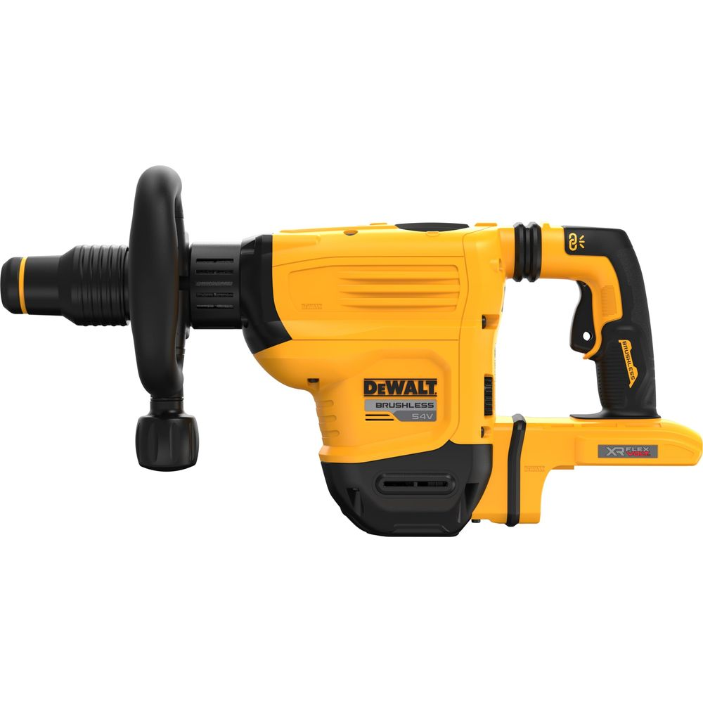 Un martillo percutor inalámbrico DeWalt amarillo y negro con tecnología XR FLEXVOLT.