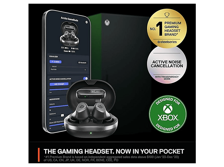 STEELSERIES 61681 ARCTIS GAMEBUDS FOR XBOX, In-ear Kopfhörer