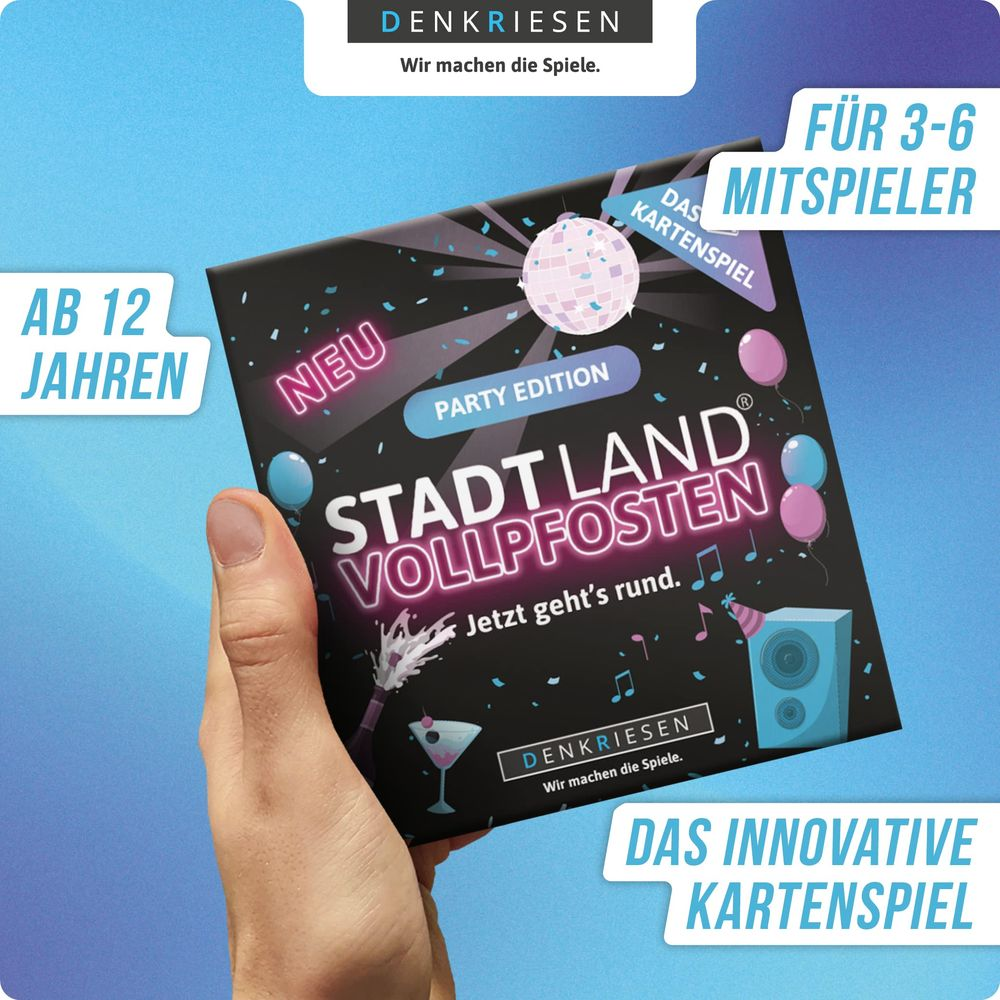 Ein Kartenspiel für 3-6 Spieler ab 12 Jahren, mit Party-Thema.