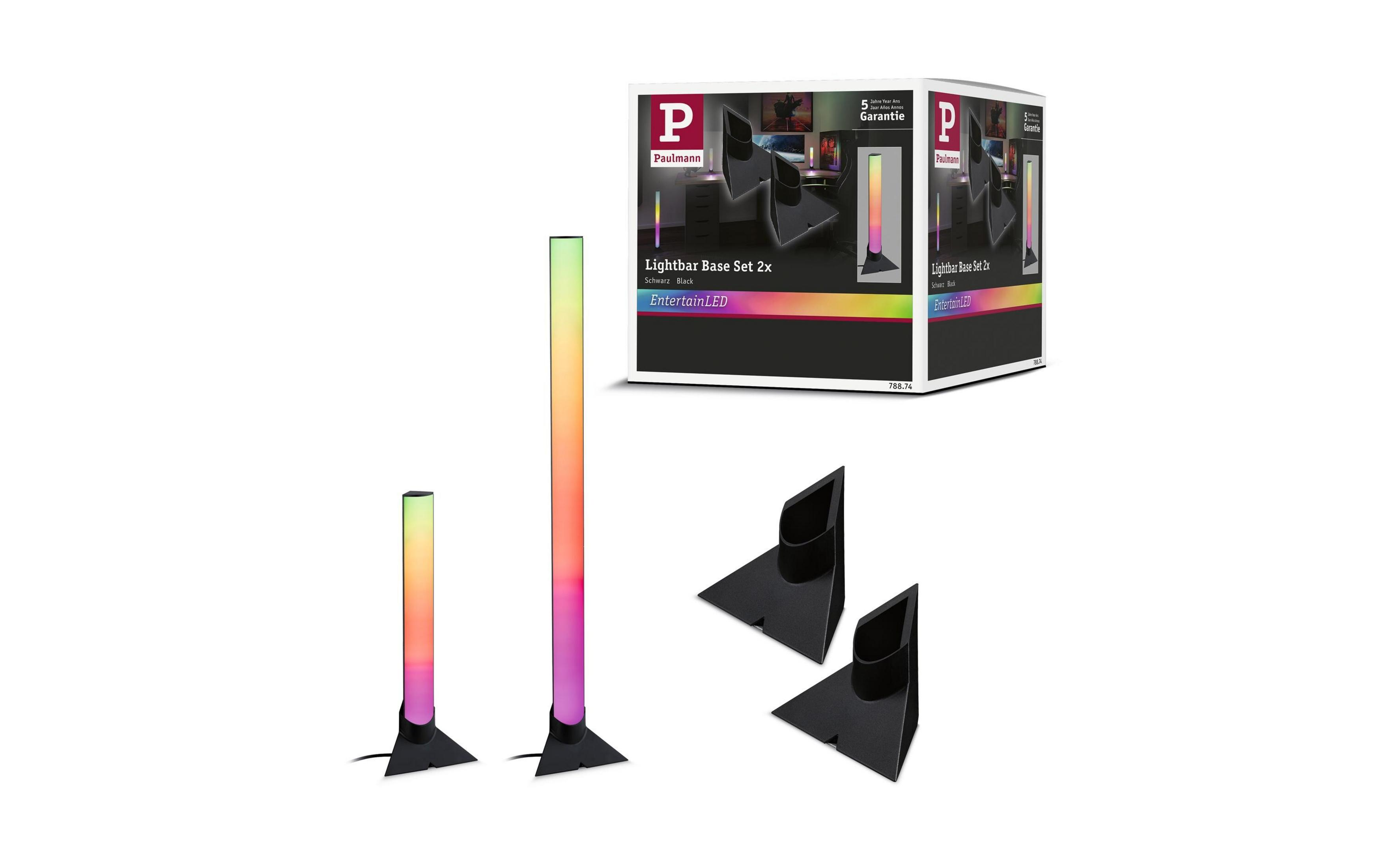Un set di due barre luminose nere e sottili con gradiente di colore.