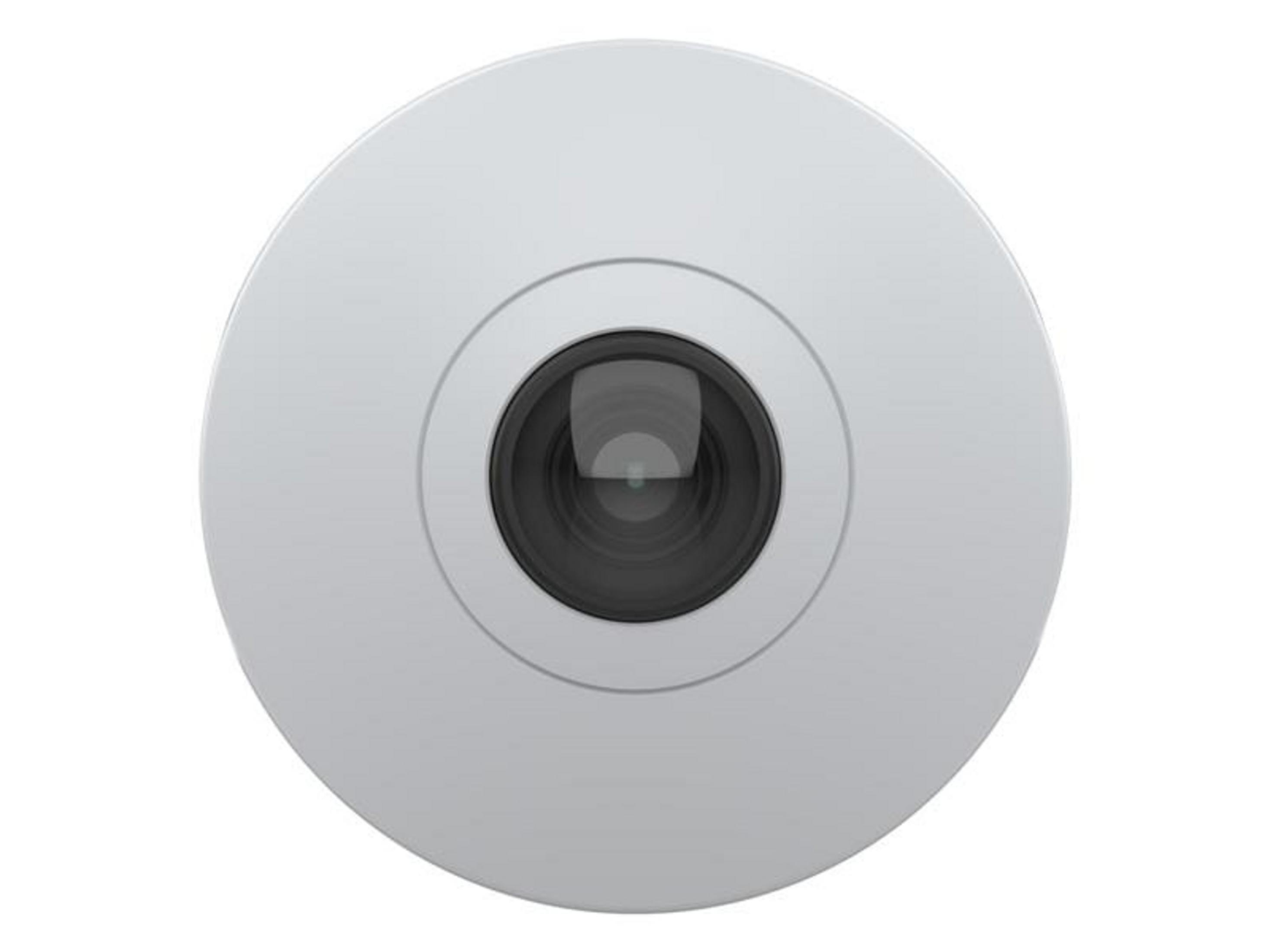 Biały, okrągły przedmiot z czarną soczewką pośrodku.