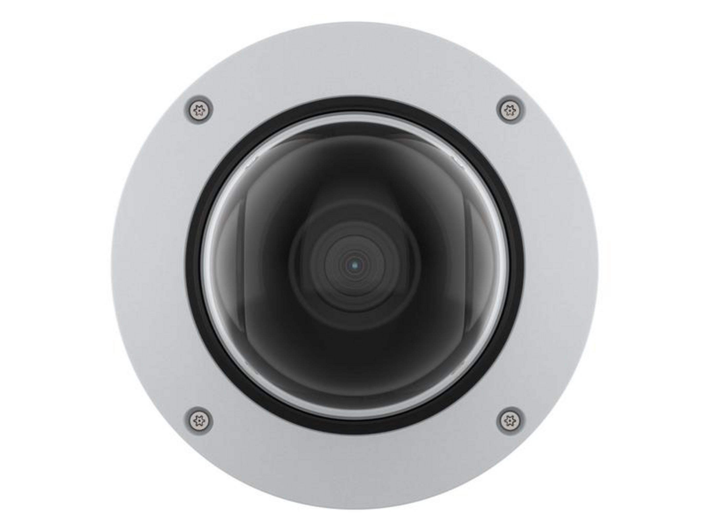 Srebrna kamera kopułkowa z czterema śrubami.