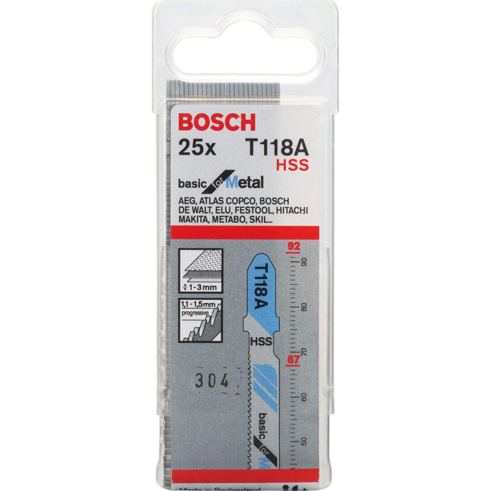 Bosch 25x T118A lame per seghetto alternativo per metallo.
