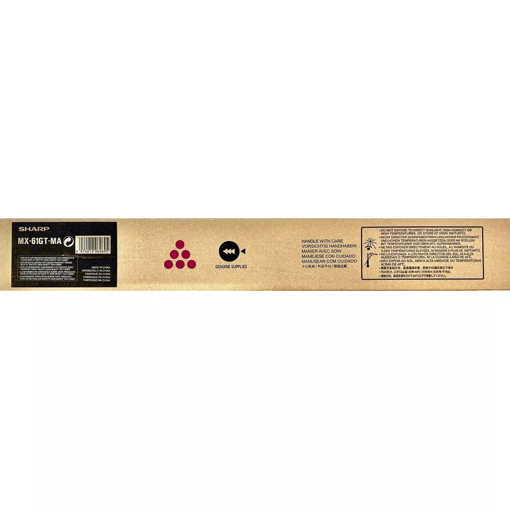 Sharp MX-61GT-MA Toner. Warnhinweise: Nicht direkter Sonneneinstrahlung aussetzen.