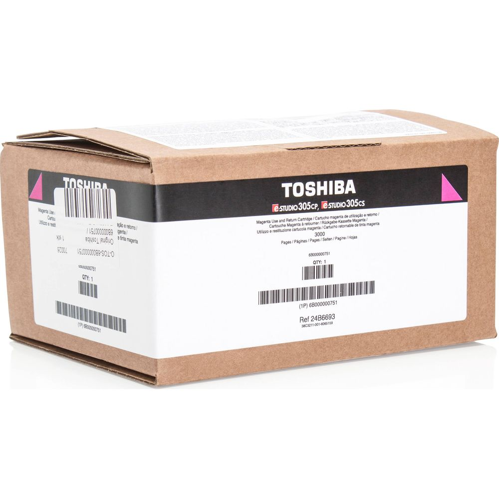 Scatola cartuccia magenta uso e ritorno Toshiba per Studio 305CP/305CS.