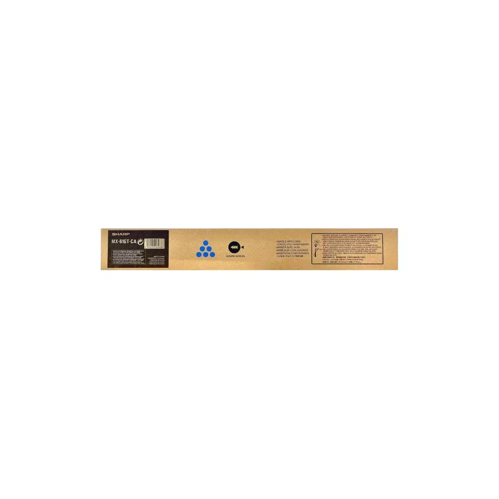 Confezione toner SHARP MX-610T-CA con simboli di avvertimento.