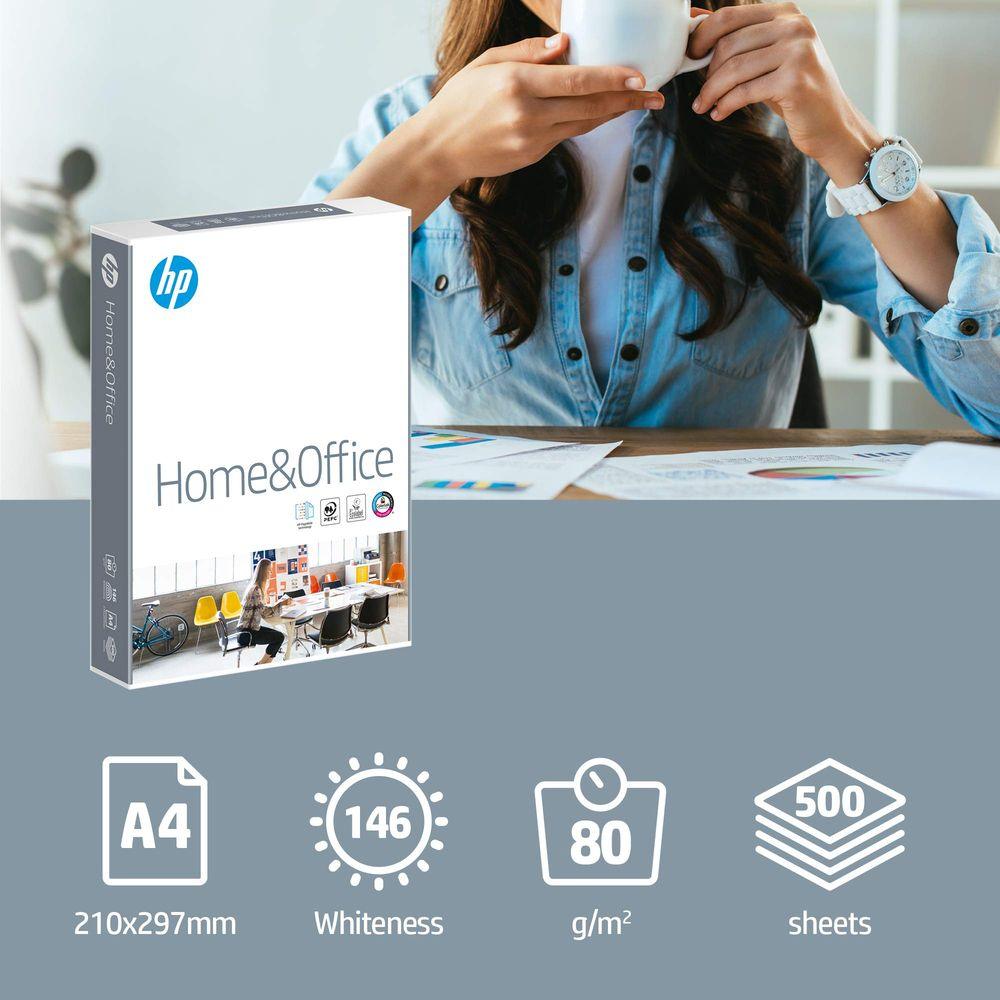 HP Home&Office Papier: A4, 146er Weiße, 80g/m², 500 Blatt.